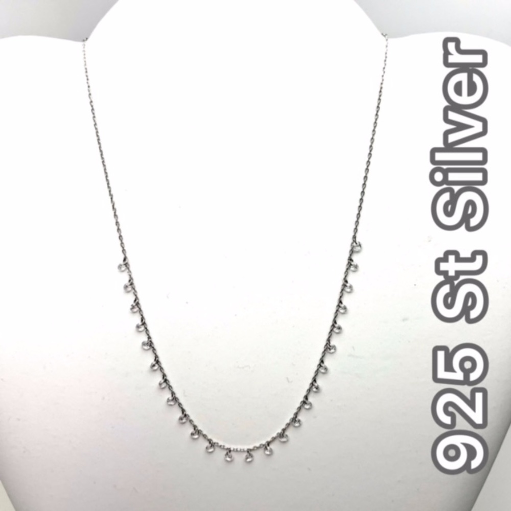 NWT KANISHHA NEW YORK 925 STERLING SILVER & CZ DANCING DIAMOND NECKLACE